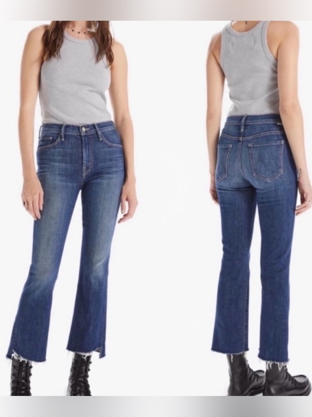 Mother Jeans Womens 33 The Insider Crop Step Fray High Rise Girl Crush USA